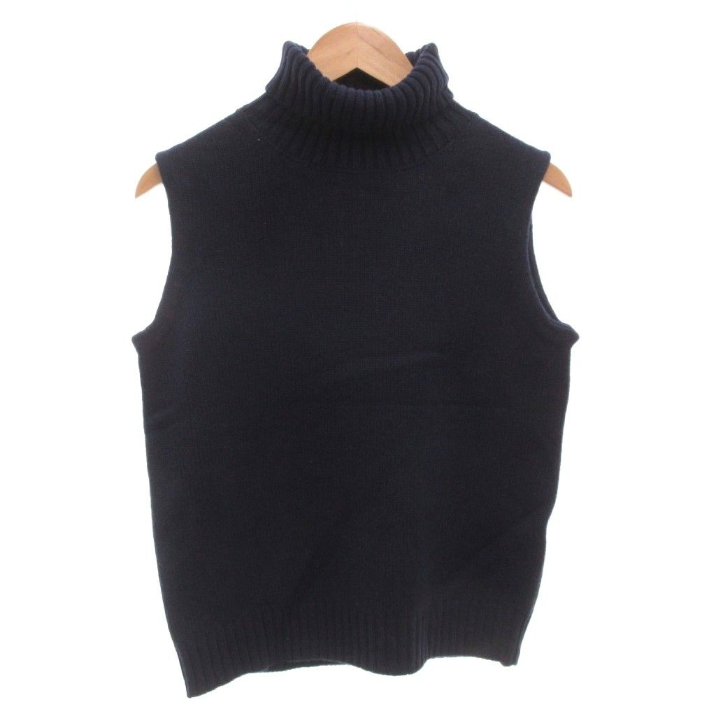TEN×RONHERMAN ロンハーマン ニット セーター タートルネック ノースリーブ XS 紺 ネイビー /FF GY61