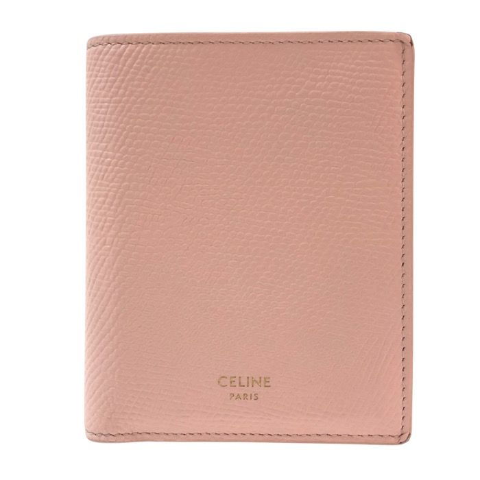 CELINE セリーヌ コンパクトウォレット 二つ折り財布 グレインドカーフスキン ピンク【中古】レディース CELINE セリーヌ コンパクトウォレット 二つ折り財布 グレインドカーフ