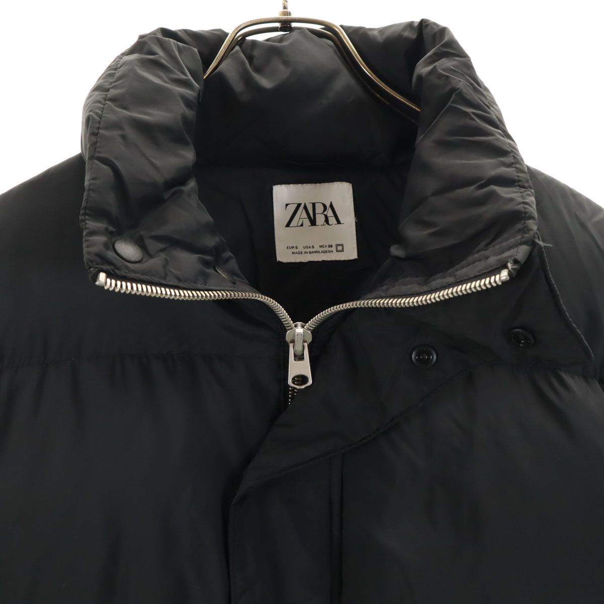 ZARA ザラ ダウンジャケット S ブラック メンズ 古着 - メルカリ