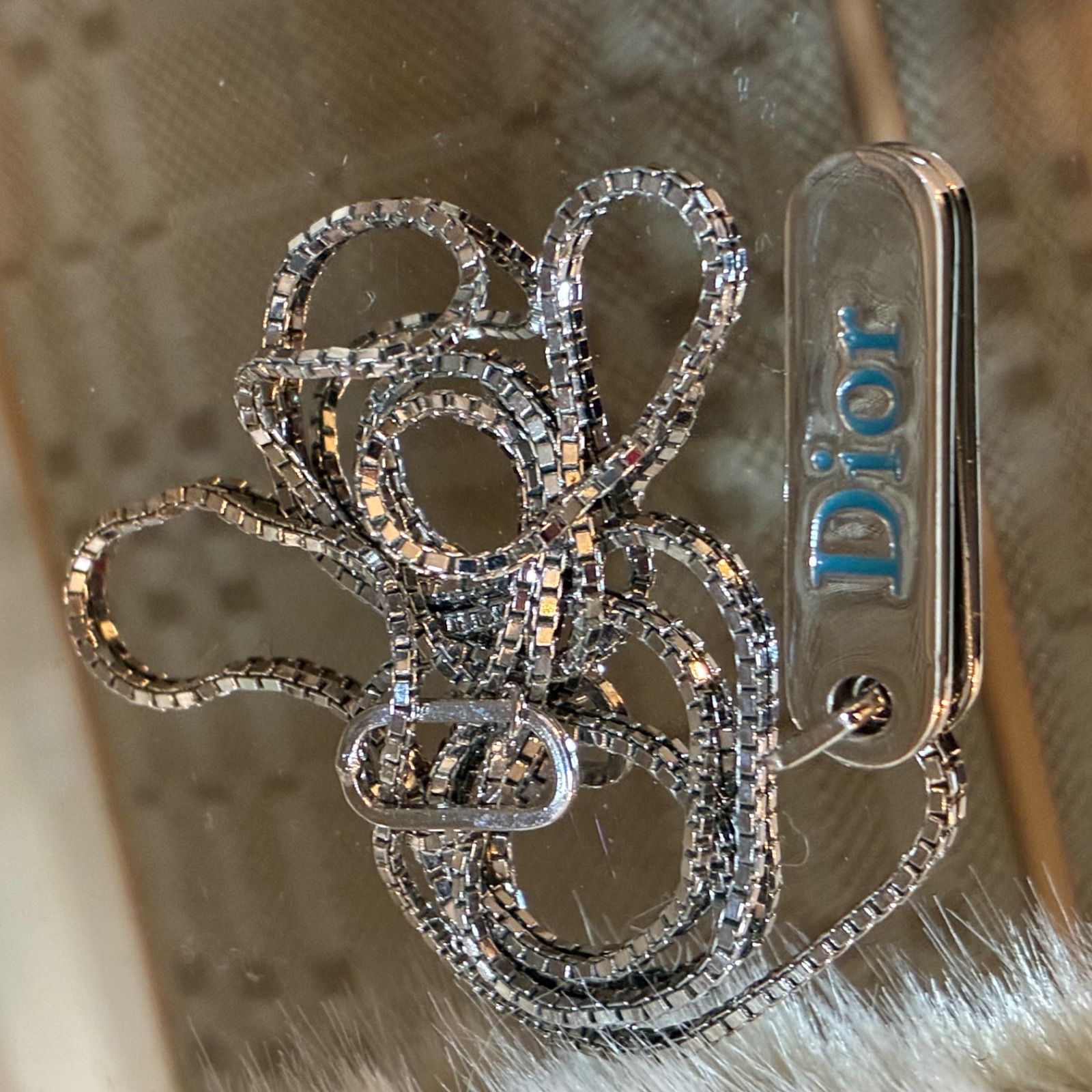 クリスチャンディオール ChristianDior シルバーカラープレート ブルー