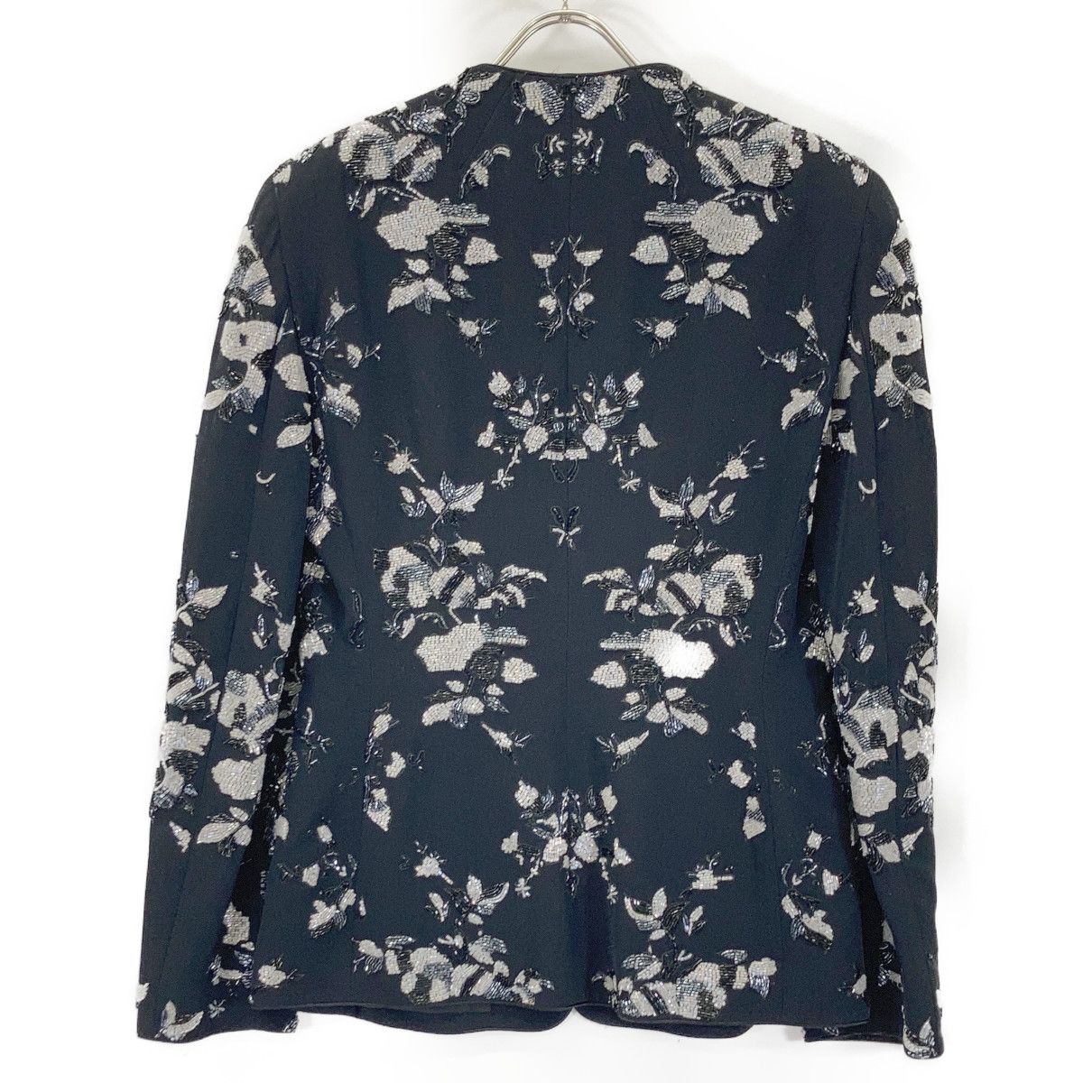 GIORGIO ARMANI ジョルジオアルマーニ ﾌﾞﾗｯｸ ｽﾊﾟﾝｺｰﾙ ｼﾙｸ ｼﾞｬｹｯﾄ 36