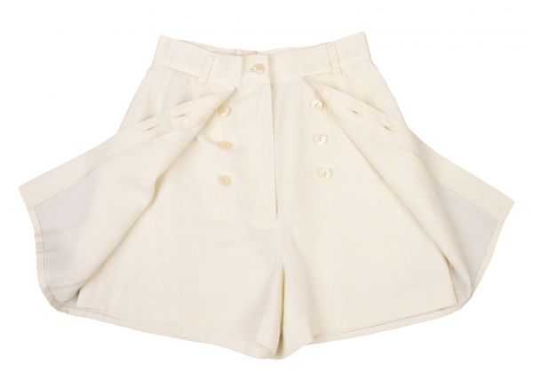 JUNIOR GAULTIER✦同色異素材切替design✧ShortPants ジュニアゴルチエJUNIOR GAULTIER ボタンデザインショートパンツ
