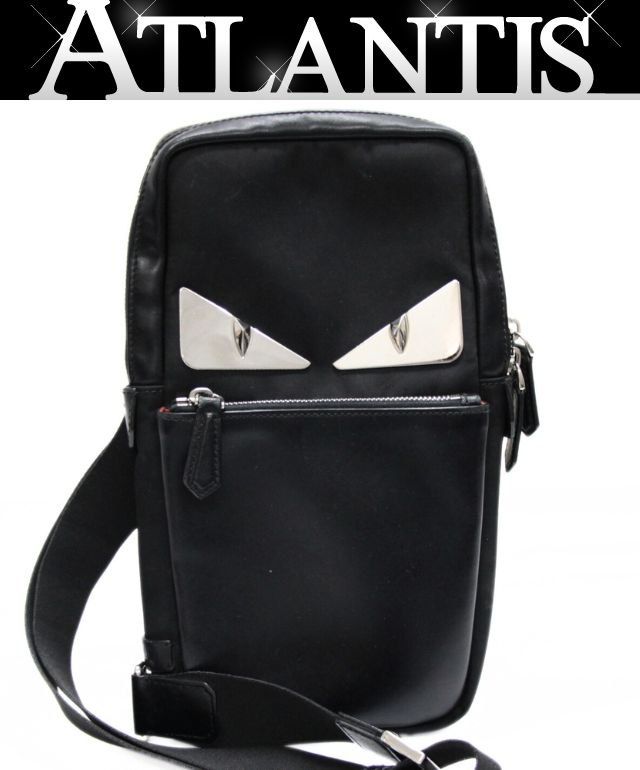 フェンディ FENDI バグズアイ モンスター ボディバッグ レザー