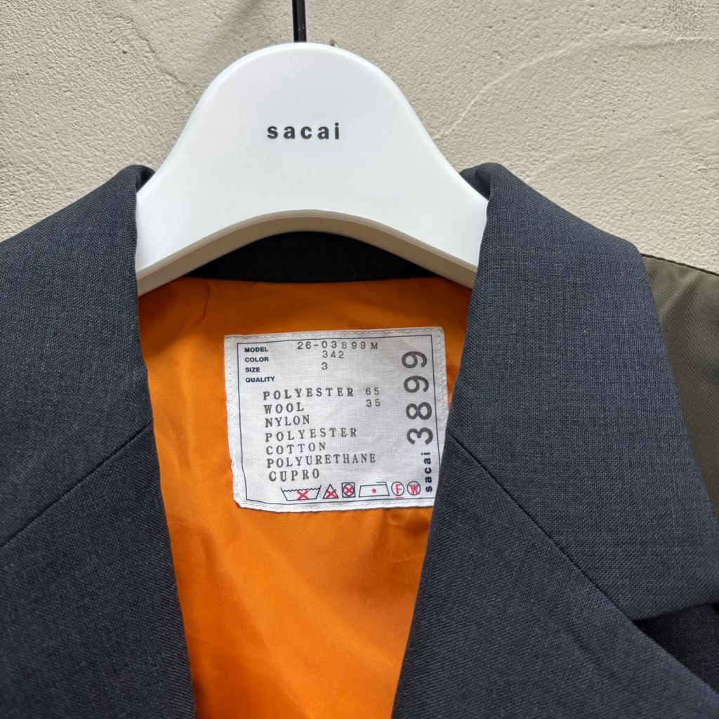 sacai サカイ 26SS Suiting x Nylon Twill Jacket ドッキング sacai サカイ 26SS Suiting x Nylon Twill Jacket ドッキング
