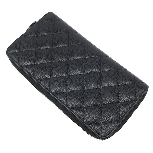 シャネル CHANEL 長財布 マトラッセ ロングジップウォレット レザー