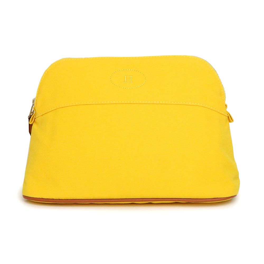 エルメス ボリード MM 25 コスメ 化粧ポーチ コットン100％ キャンバス 