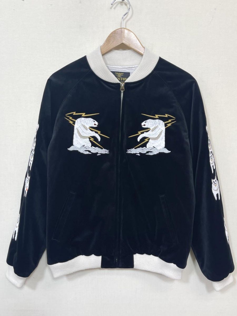 HOUSETON ヒューストン 別珍 アラスカベルベット SOUVENIR JK 51284 スカジャン ジャケット sizeM/黒 ◇■◎メンズ