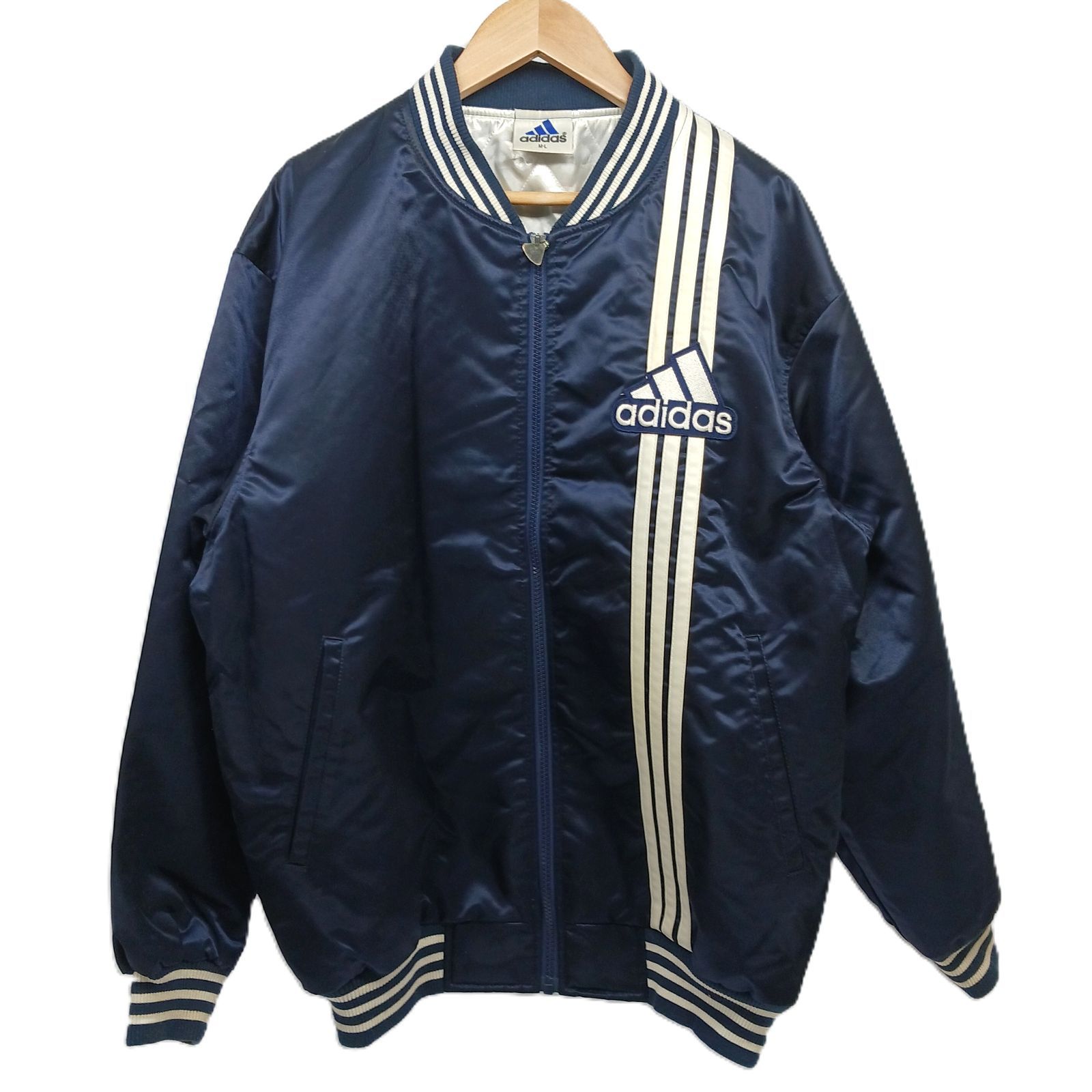 90s adidas アディダス ネイビー ジャケット ブルゾン スタジャン 