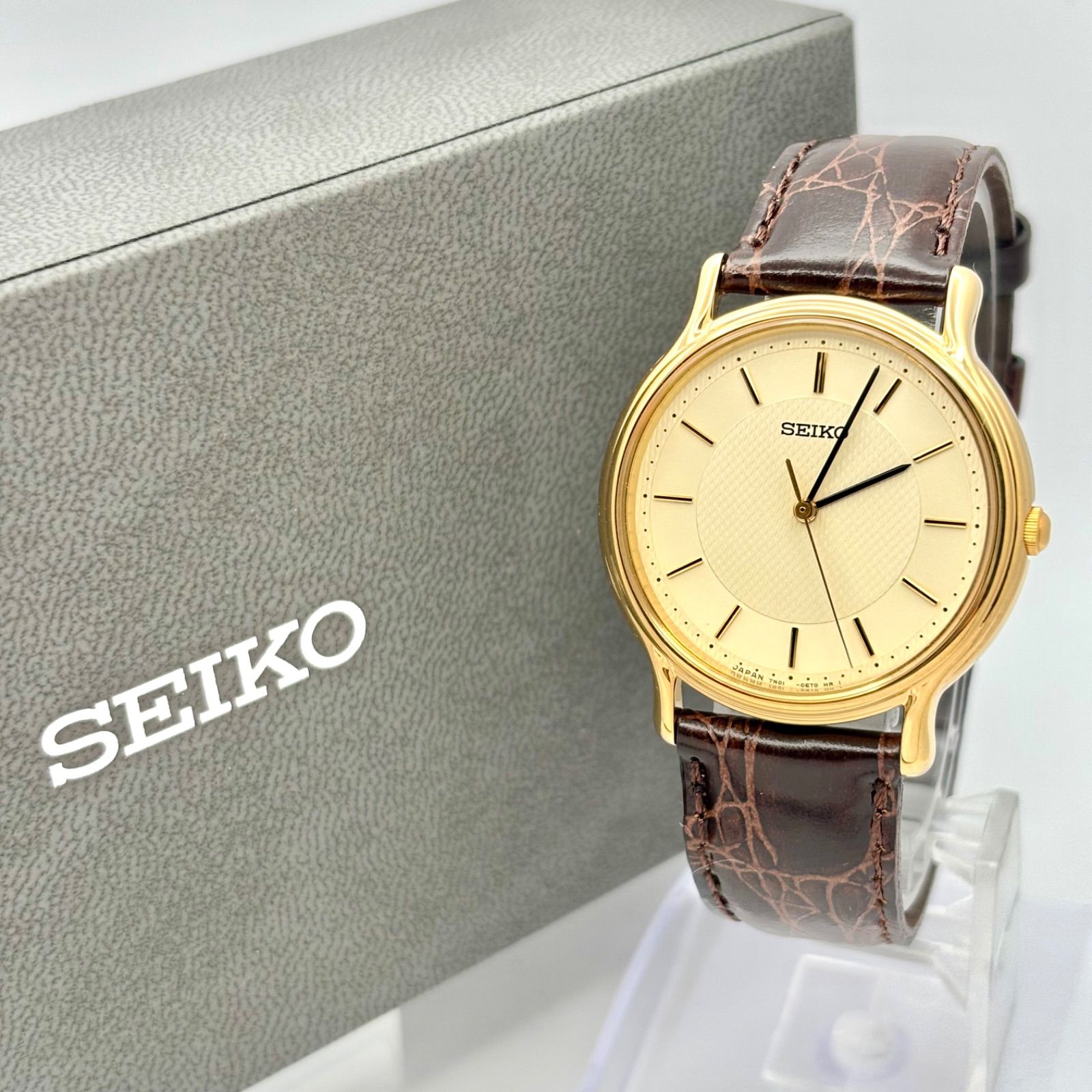 未使用/新品電池】SEIKO セイコー メンズ ゴールド 7N01-0BR0 420343