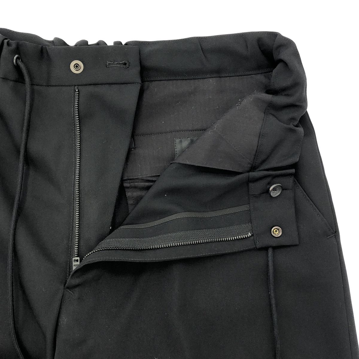 THE RERACS THE SLACKS STRAIGHT 46 ブラック THE RERACS ザ リラクス 17AW WIDE EASY SLACKS ワイドイージー