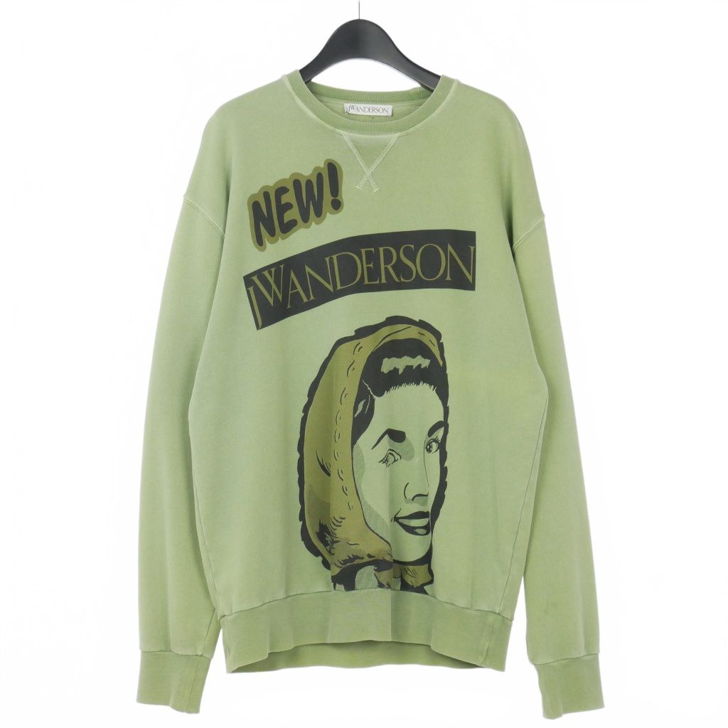 ジェイダブリューアンダーソン JWアンダーソン J.W.ANDERSON 23SS グラフィックプリント スウェット トレーナー 長袖 M グリーン 緑 JW0045PG0976155