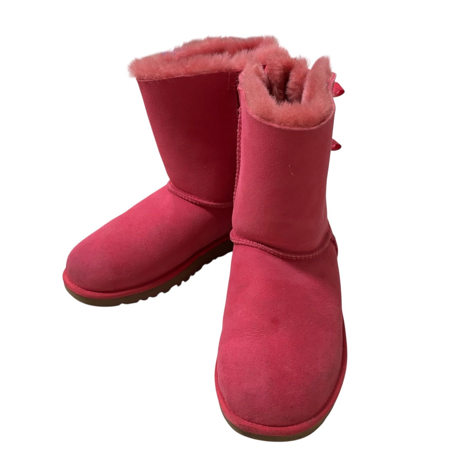UGG アグ リボンムートンブーツ ボア ピンク レディース 24.0cm