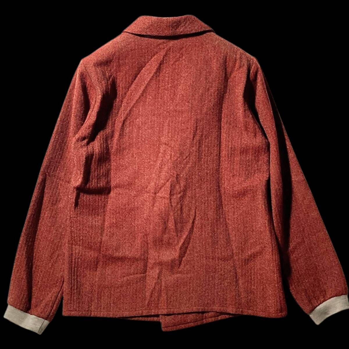 FRANK LEDER☆MADE IN GERMANY☆RED WASHED HERINGBONE WOOL☆ショール 
