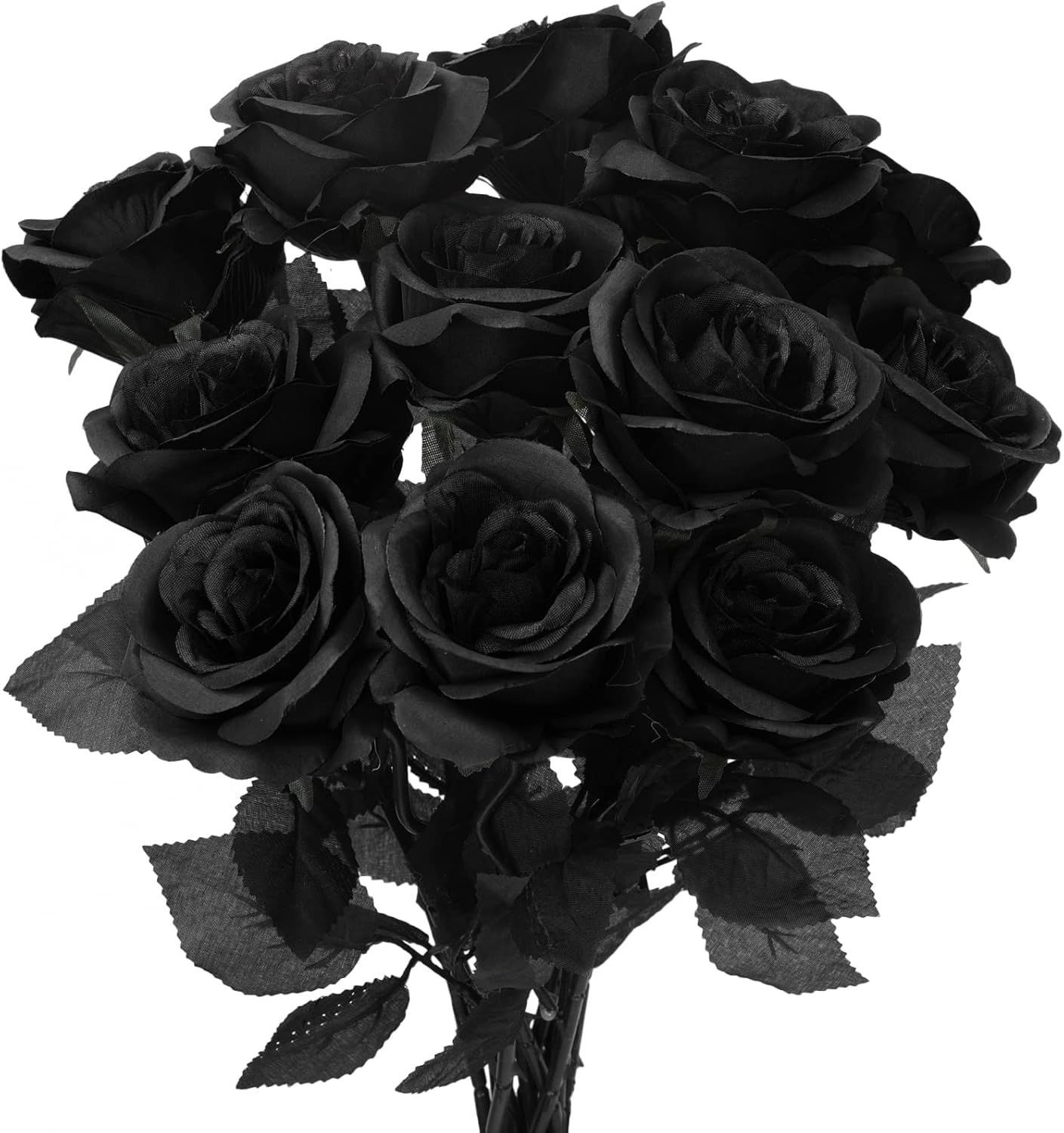 造花 黒ローズ 9本セット バラ 一輪 花束 黒薔薇 アートフラワー 造花