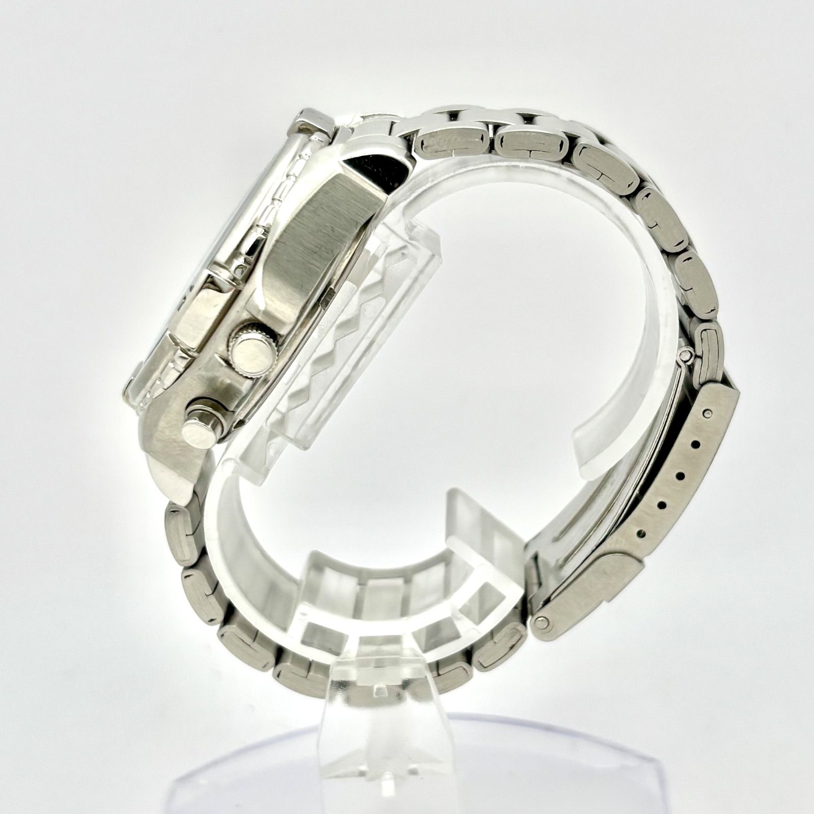 美品/新品電池】BULOVA ブローバ クロノアラーム メンズ 腕時計 