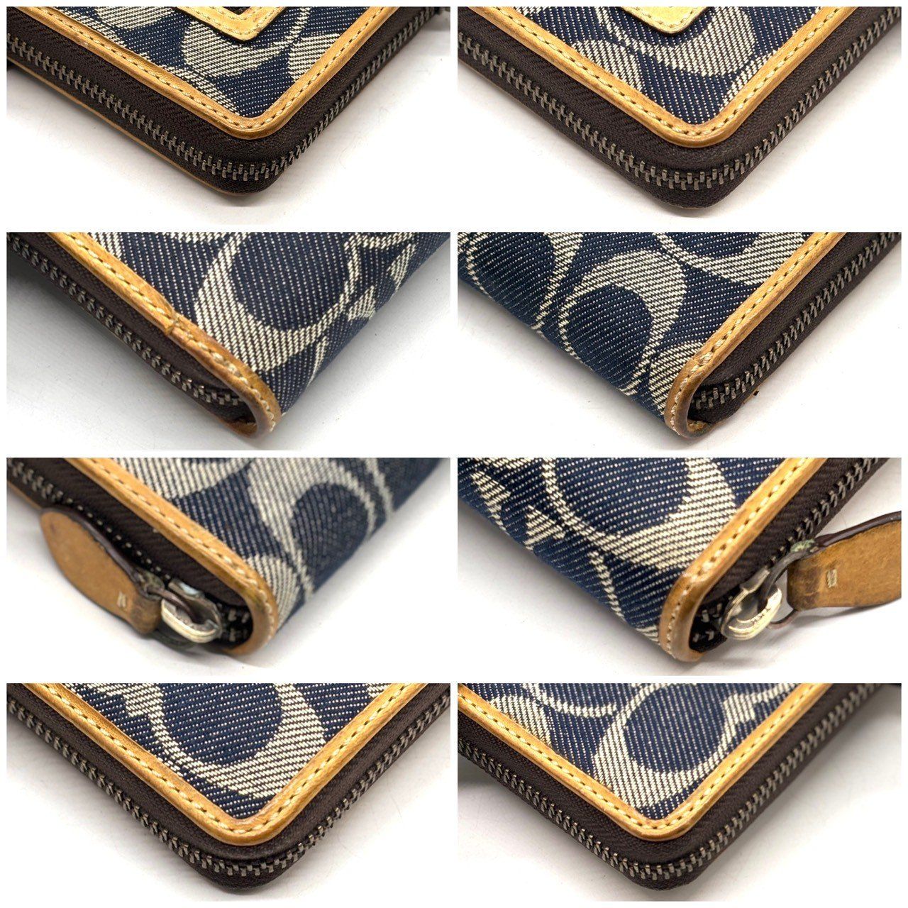 COACH シグネチャー デニム ラウンドジップ 長財布 9626 COACH 