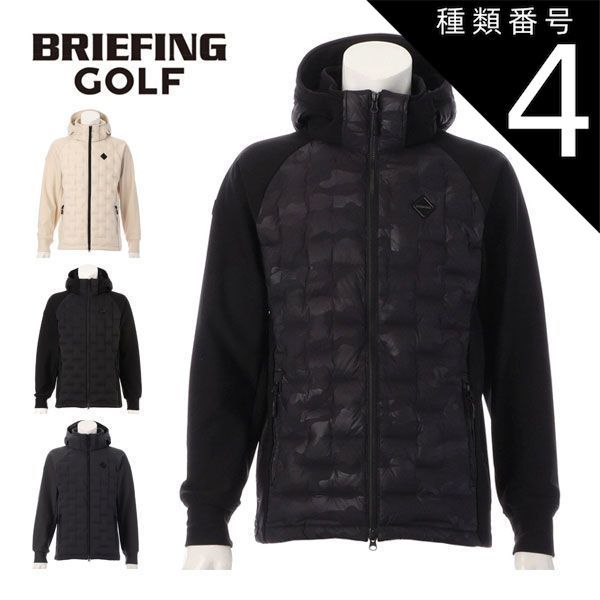 種類4：チャコール(017)/L ブリーフィング ゴルフ ハイブリッド フルジップ パーカー ダウンブルゾン ウェア メンズ 2025年秋冬モデル S-XL BRG253M54