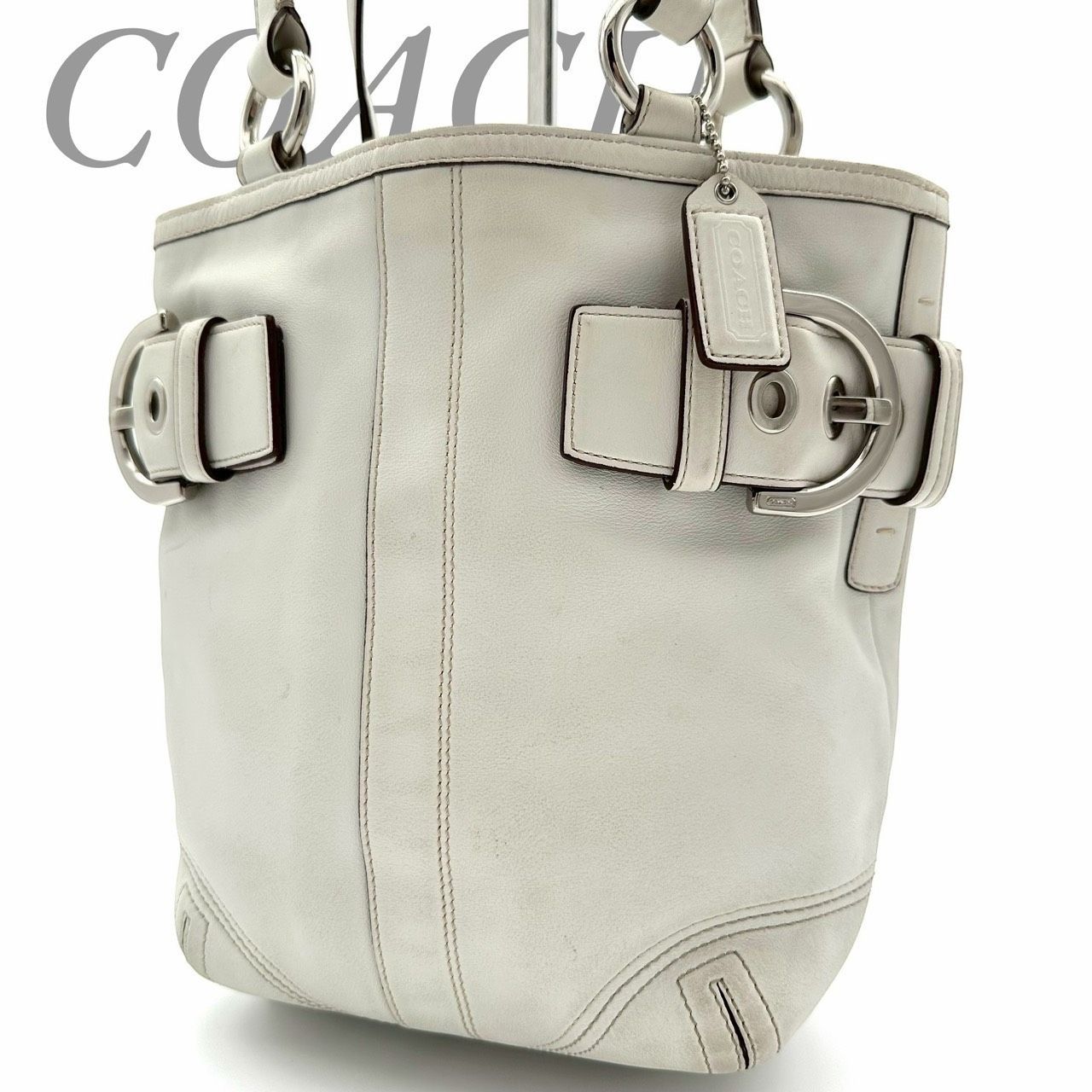 B4563】 COACH コーチ 0764 ミニトートバッグ ハンドバッグ レザー 