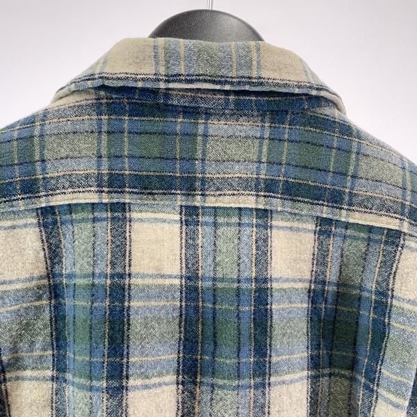 中古】70S PENDLETON チェックボードシャツ USA製 ブルー サイズXL