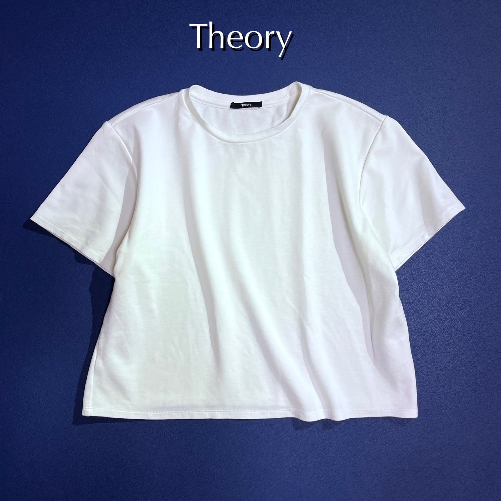cX17 Theory 2025SS クロップド丈カットソー Tシャツ クルーネック やや厚手 ハーフスリーブ 半袖 シンプル クロップド丈 ショート丈 ホワイト 白 theory セオリー cX17 Theory 2025SS クロップド丈カットソー Tシャツ クルーネック