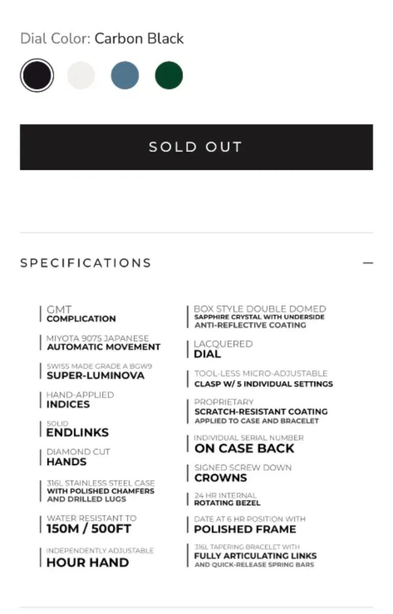  TRASKA トラスカ Venturer GMT ブラック ビジネスカジュアル 自動巻き時計 腕時計(アナログ)