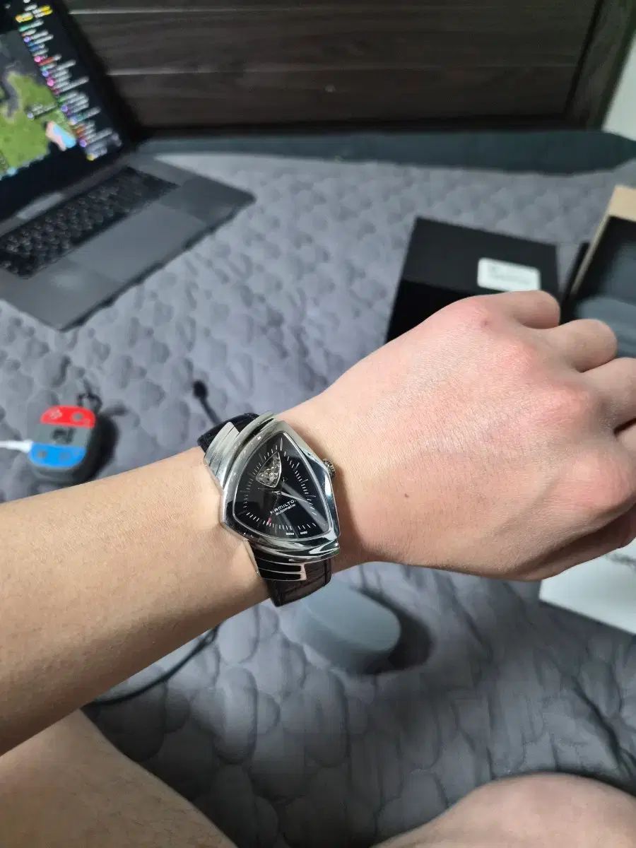  ハミルトン ベンチュラ オープンハート ストライプシャツ 自動巻き時計 腕時計(アナログ)