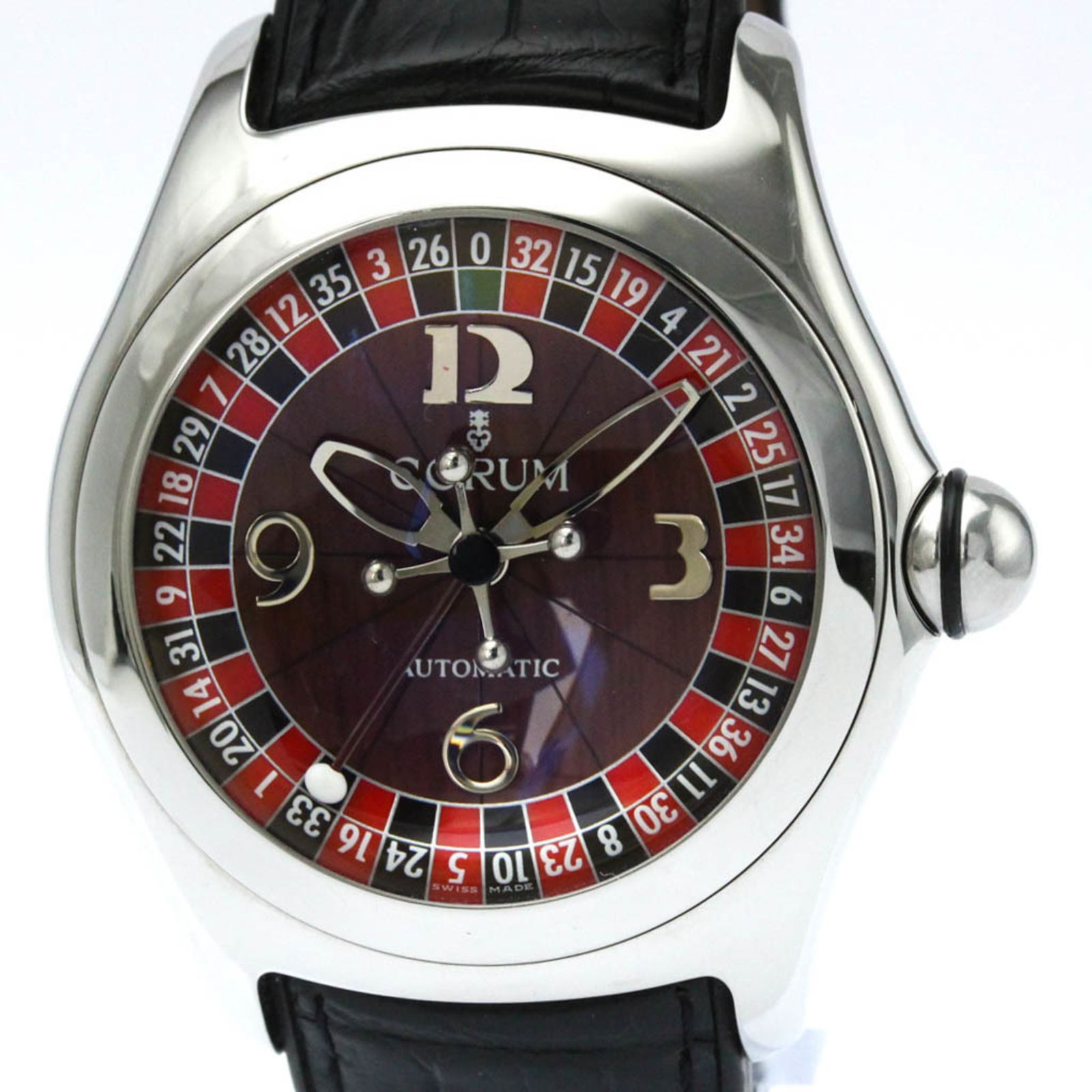 コルム CORUM バブル カジノ ロワイヤル ステンレススチール レザー 自動巻き メンズ 時計 082.150.20 外装仕上げ済み