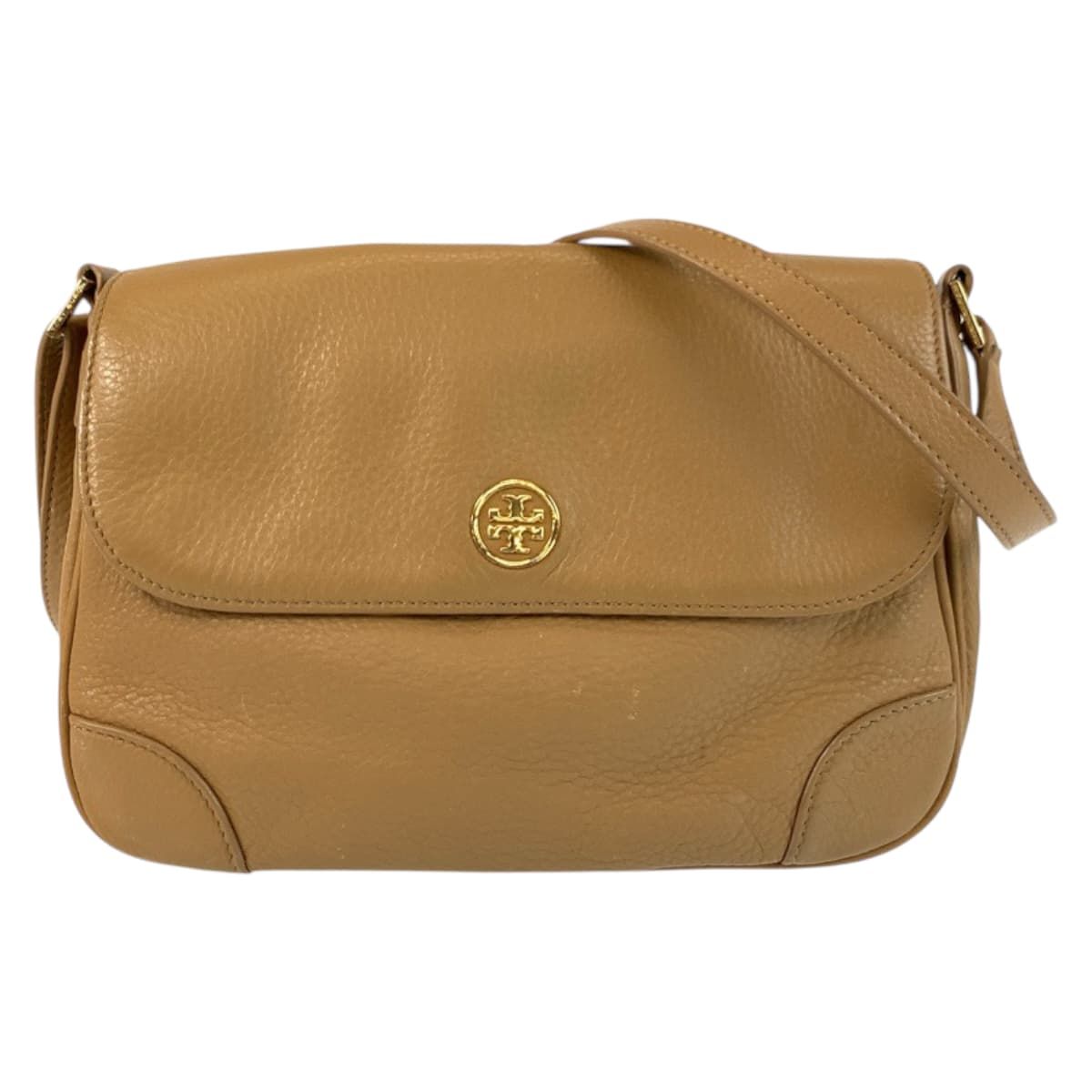 Tory Burch トリーバーチ ベージュ キャメル ゴールド金具 レザー 