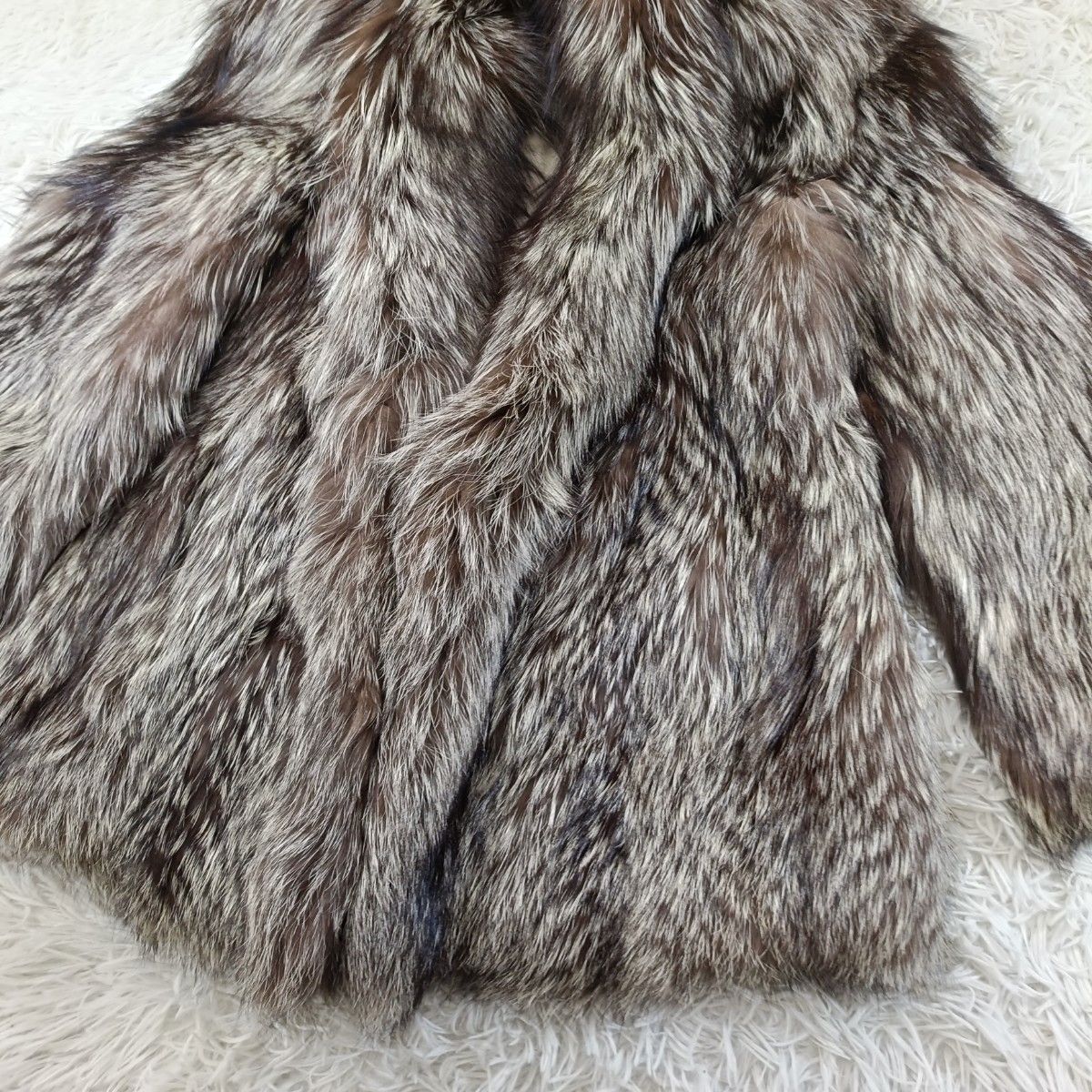 シルバーフォックス サガフォックス ファーコート リアルファー 貂 本