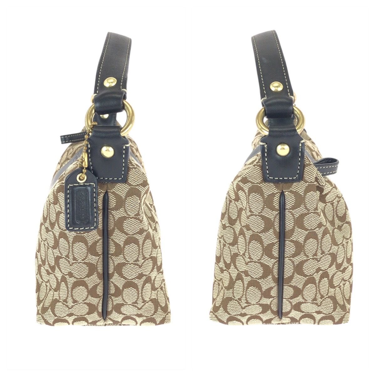 レディース 美品 COACH コーチ シグネチャー ベージュ ブラウン 