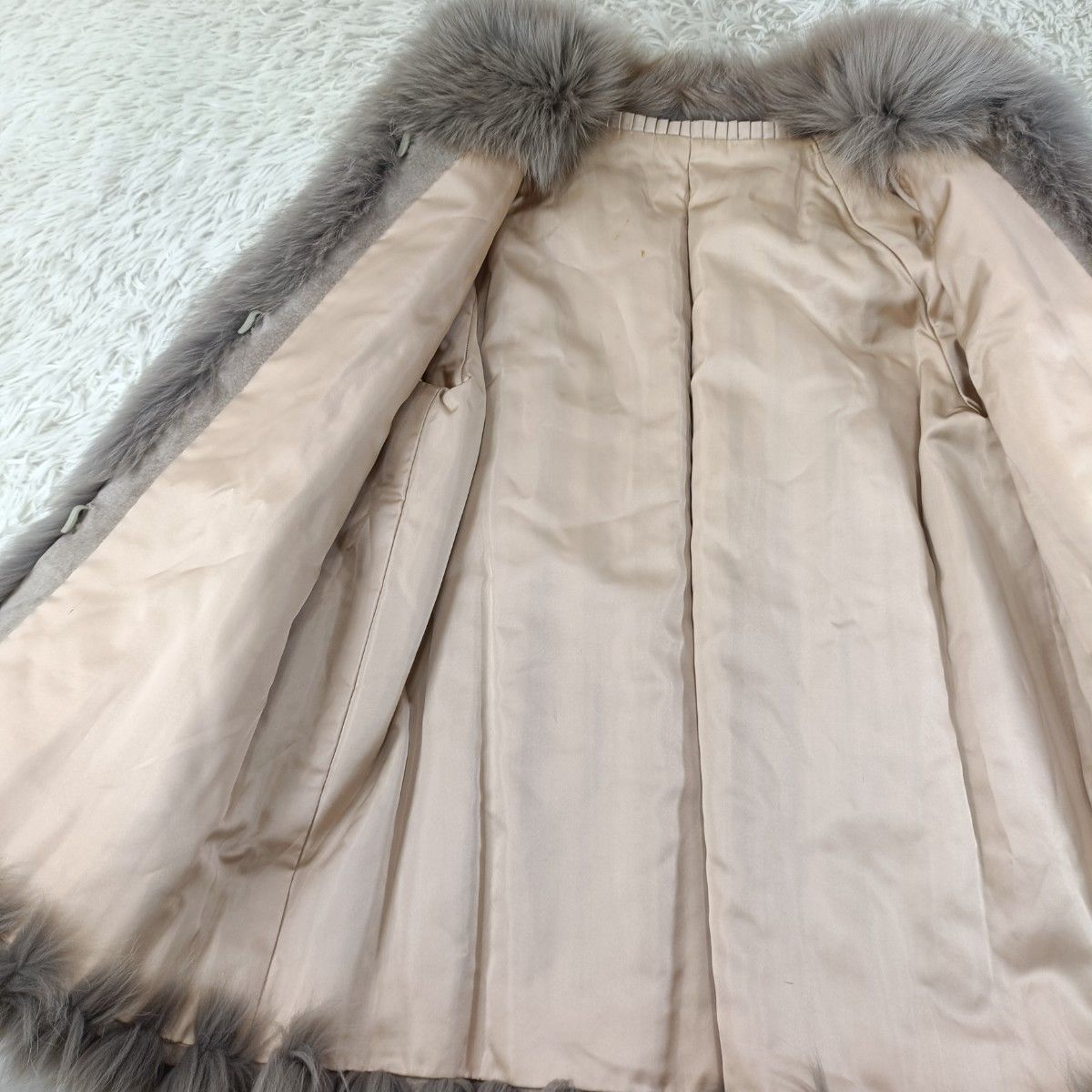 染めフォックス ブルーフォックス ファーコート リアルファー 貂 本