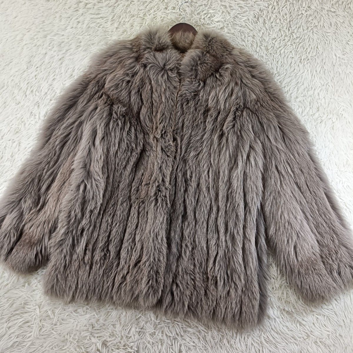 染めフォックス ブルーフォックス ファーコート リアルファー 貂 本