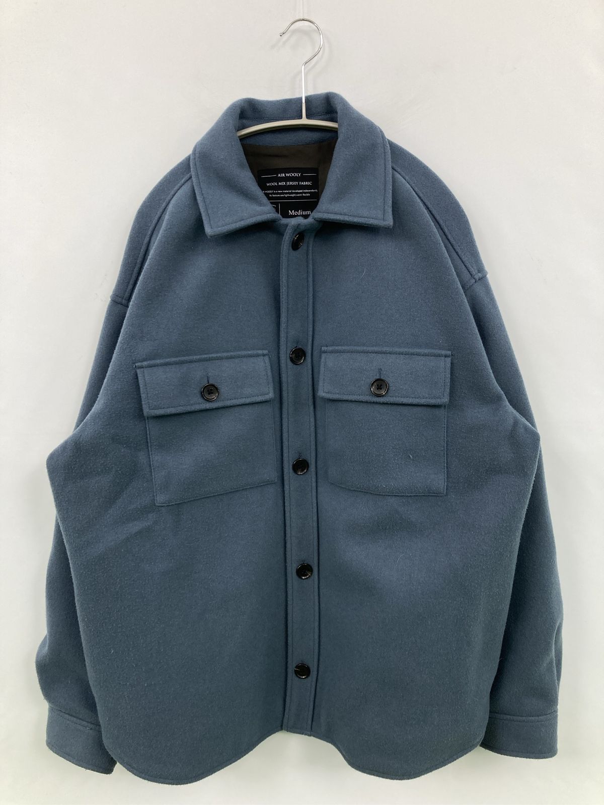 セールDOUBLE ZIP COVERALL KNIT JACKET &frasl; ダブルジップカバーオール RAGEBLUE ブルゾン M ブルー ウール・ニット 無地 ミドル丈 フードなし ボタン留め