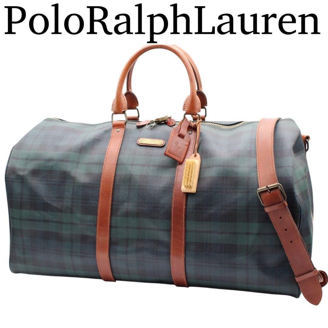 美品】PoloRalphLauren タータンチェック ボストンバッグ PVC - メルカリ