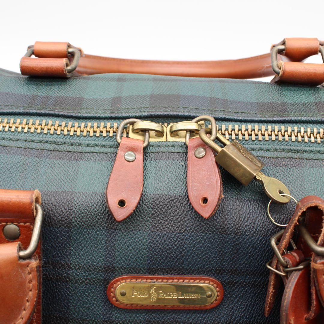 美品】PoloRalphLauren タータンチェック ボストンバッグ PVC - メルカリ