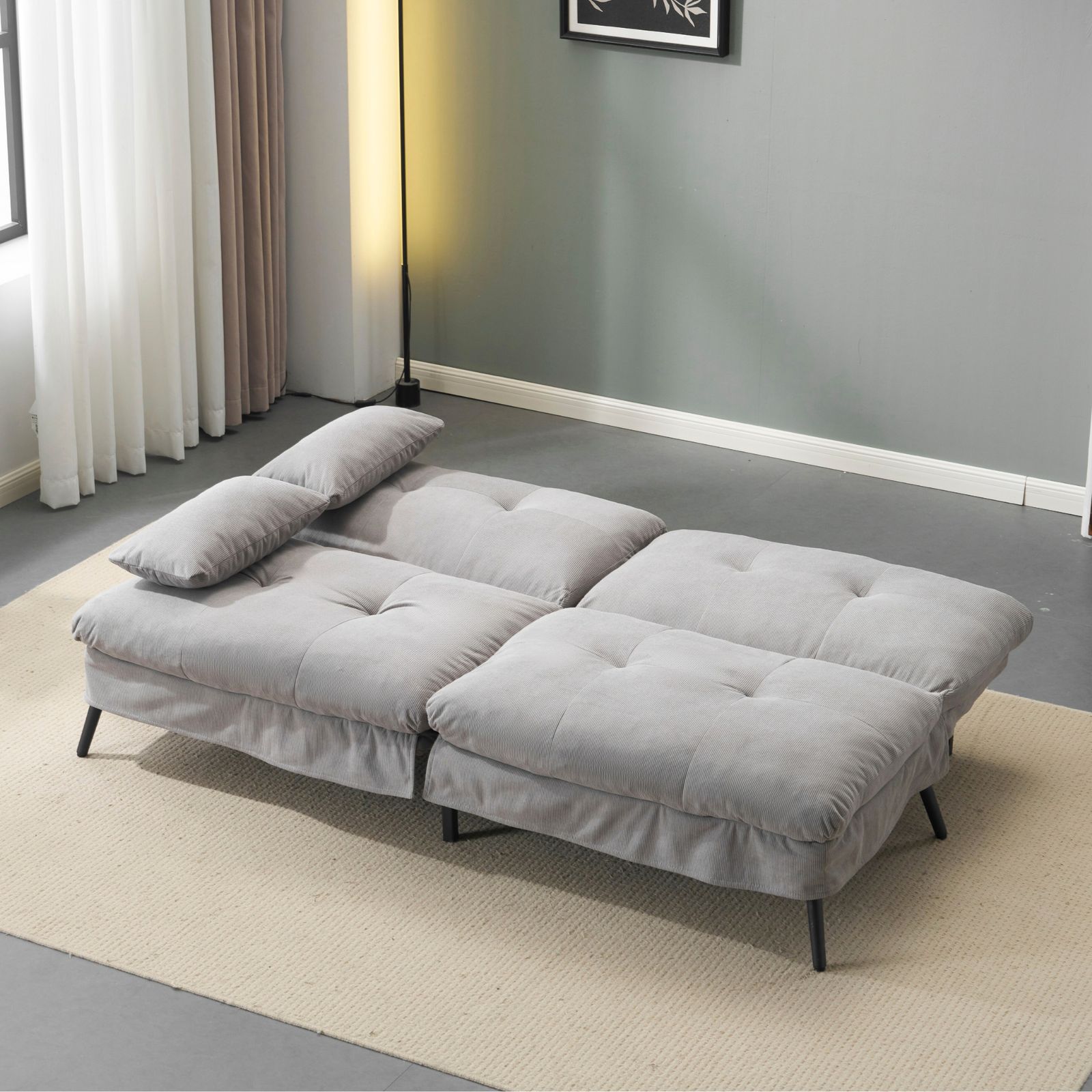  ソファベッド ソファ ベッド 組立て簡単 事務室用 サロン用 来客対応 2人 リクライニングソファ 背もたれ6段階 省スペース 一人暮らし お手入れ簡単 コンパクト 幅182cm ふわふわ 枕付き 2WAY使用 取り外し な脚 フロアソファ北欧 2人掛け 3人掛けソファ ソファ ソファベッド