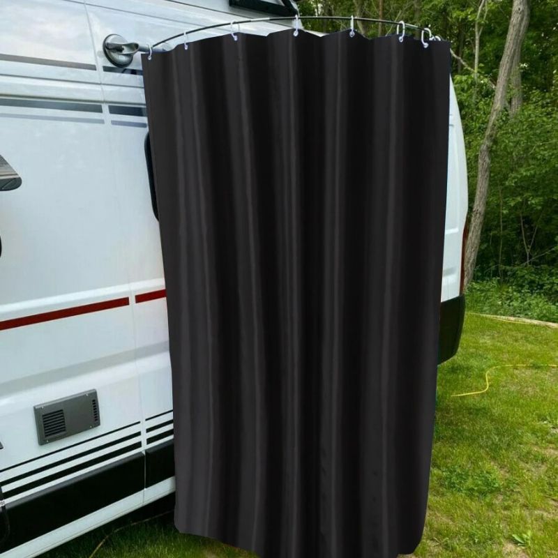 1キットキャラバン RVアウトドアシャワープライバシーカーテンセット ? シャワールーム 吸盤＆ポール付属 キャンピングカーアクセサリー