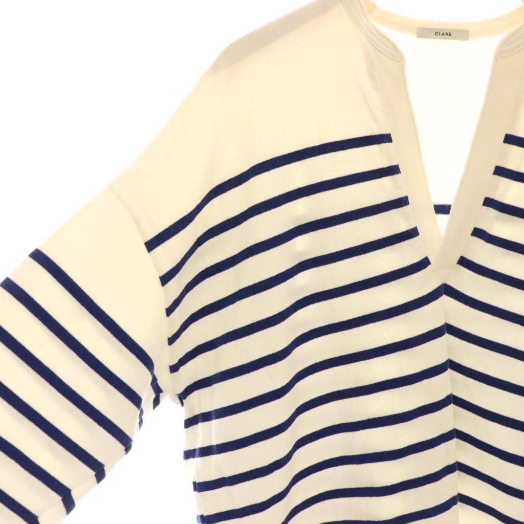 クラネ CLANE ワイドヘンリーネックボーダートップス ボーダー