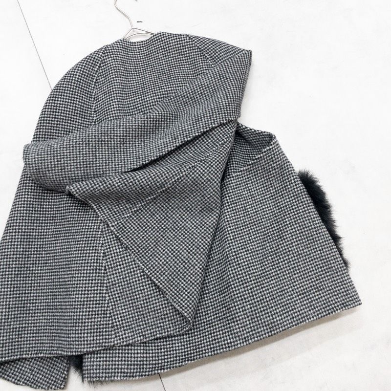 CELFORD セルフォード 2023 ケープコート 千鳥格子 チェック柄 ファー