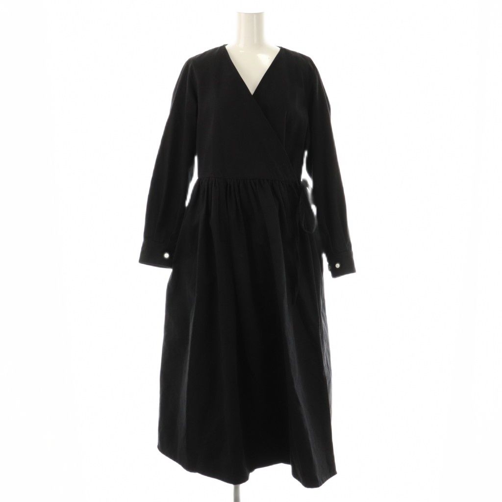 フーフー foufou THE DRESS カシュクールワンピース ロング 0 ブラック