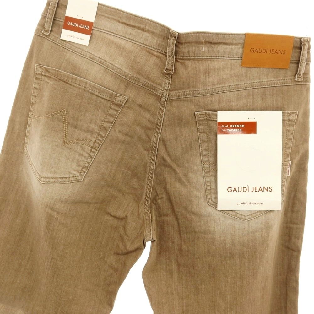新品ガウディ GAUDI JEANS BRANDO ストレッチ コットン デニムパンツ 【新品】ガウディ GAUDI BRANDO ストレッチ コットン デニムパンツ ダークベージュ【サイズ34】【メンズ】