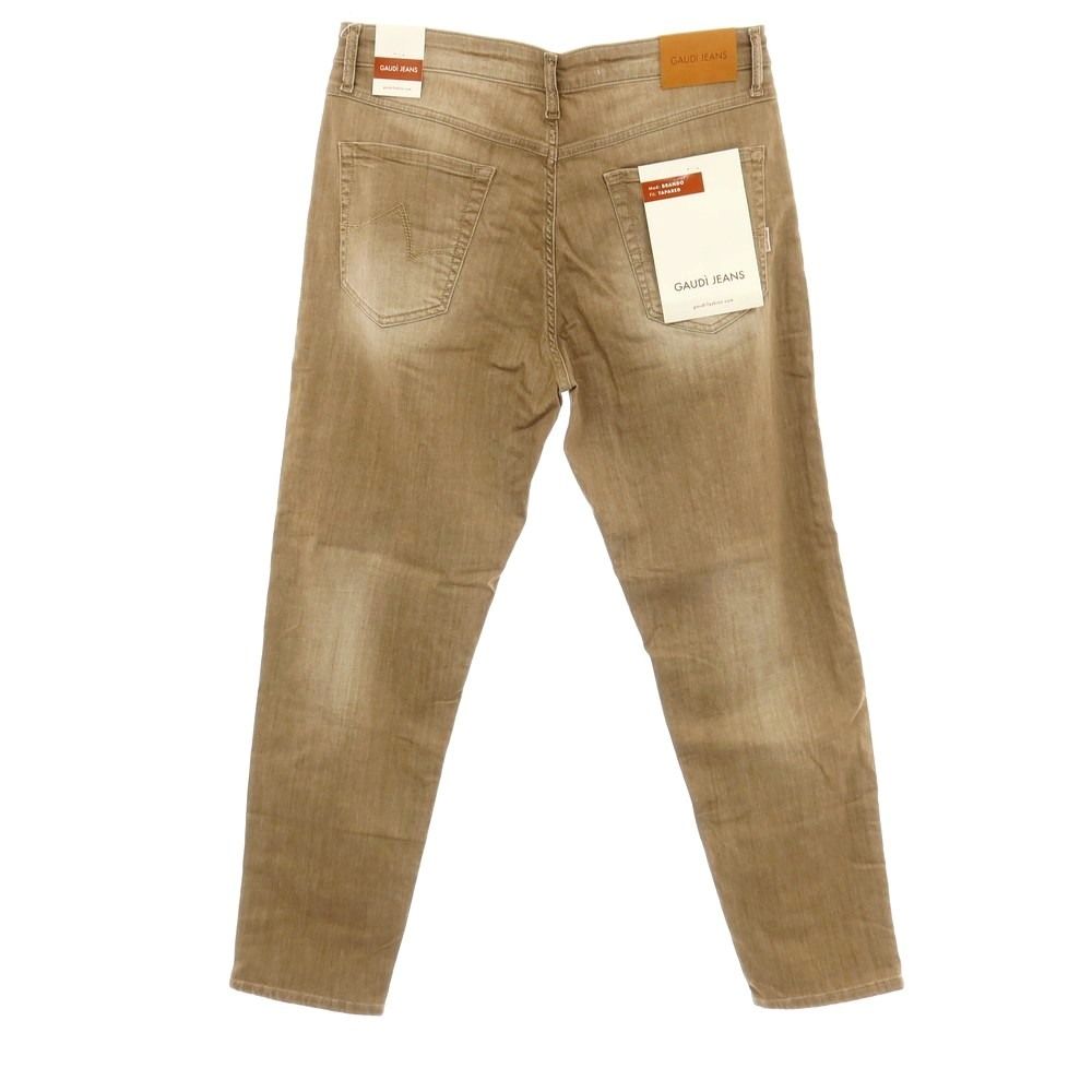 新品ガウディ GAUDI JEANS BRANDO ストレッチ コットン デニムパンツ 【新品】ガウディ GAUDI BRANDO ストレッチ コットン デニムパンツ ダークベージュ【サイズ34】【メンズ】