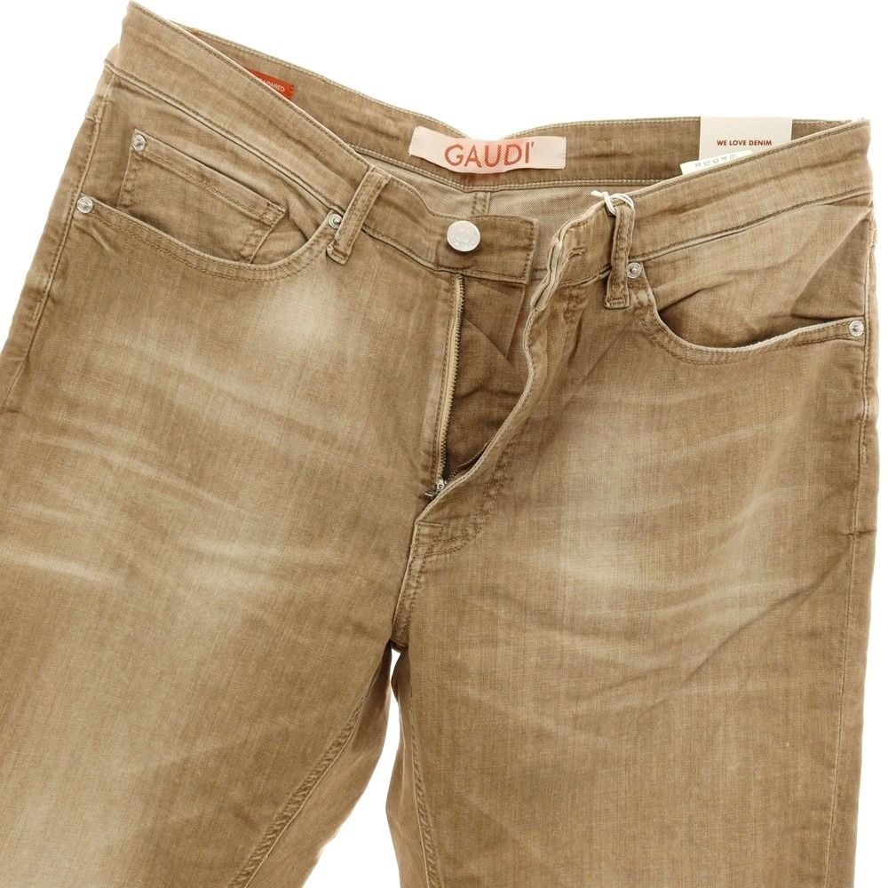 新品ガウディ GAUDI JEANS BRANDO ストレッチ コットン デニムパンツ 【新品】ガウディ GAUDI BRANDO ストレッチ コットン デニムパンツ ダークベージュ【サイズ34】【メンズ】