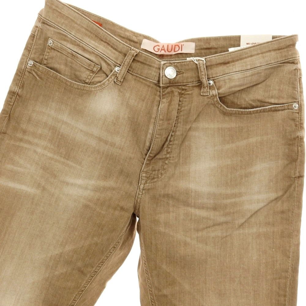 新品ガウディ GAUDI JEANS BRANDO ストレッチ コットン デニムパンツ 【新品】ガウディ GAUDI BRANDO ストレッチ コットン デニムパンツ ダークベージュ【サイズ34】【メンズ】