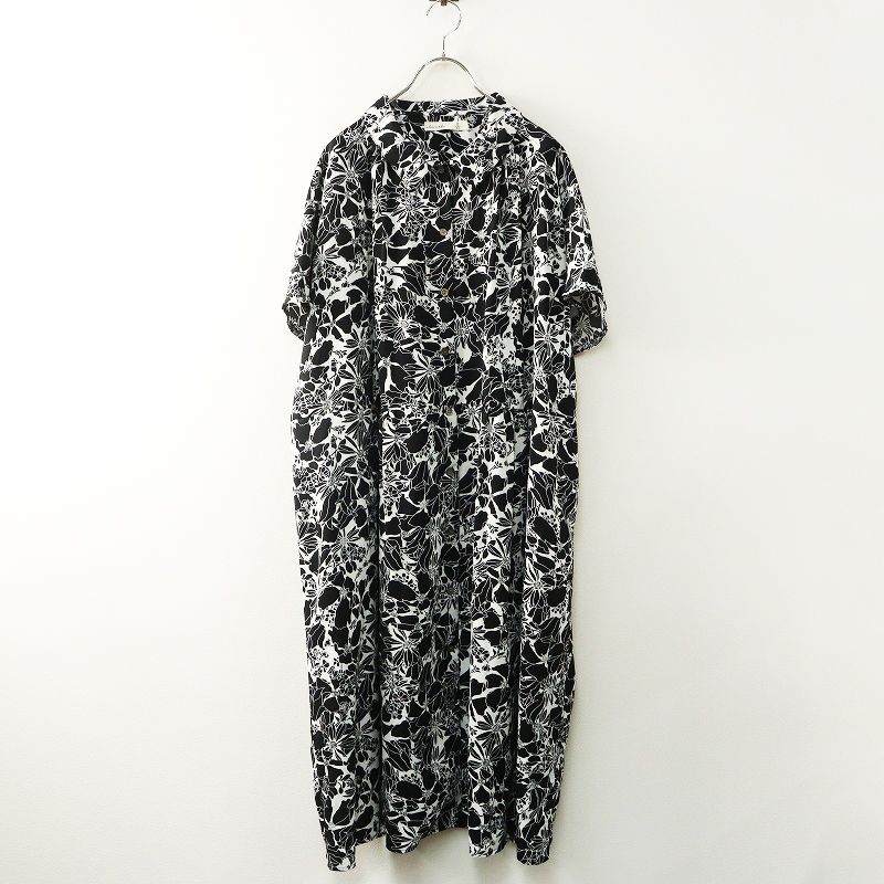 美品 大きいサイズ アズノゥアズオオラカ AS KNOW AS olaca 線描き花の