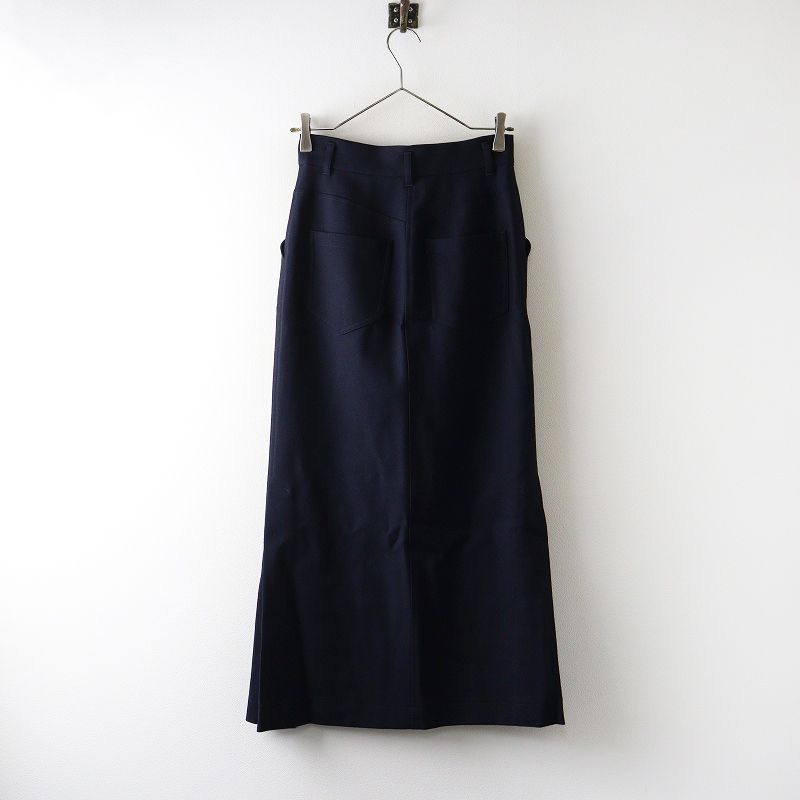 マメクロゴウチ Mame Kurogouchi high waisted wool trapeze skirt