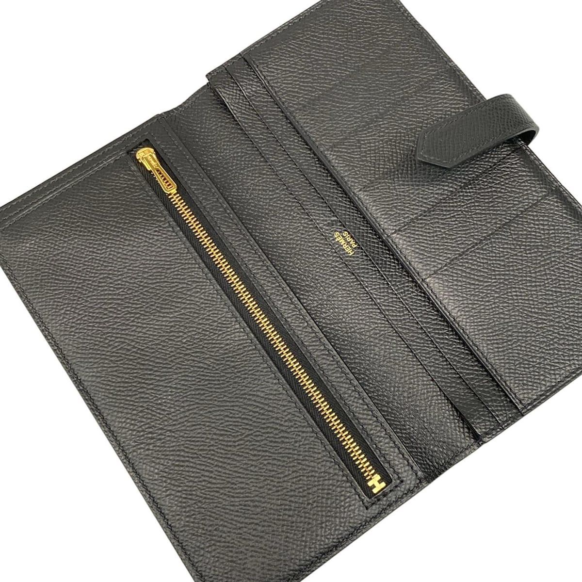 HERMES(エルメス) 長財布 ベアンスフレ 黒 新型金具/ゴールド金具 