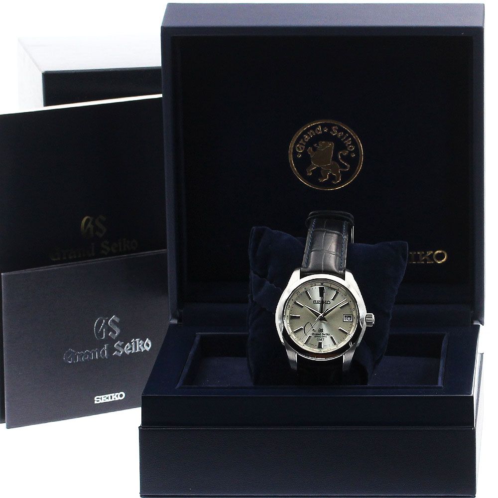  セイコー SEIKO SBGE005|9R66-0AC0 グランドセイコー GMT マスターショップ スプリングドライブ メンズ 箱 保証書付き_941842 クルーネック 自動巻き時計 腕時計(アナログ)