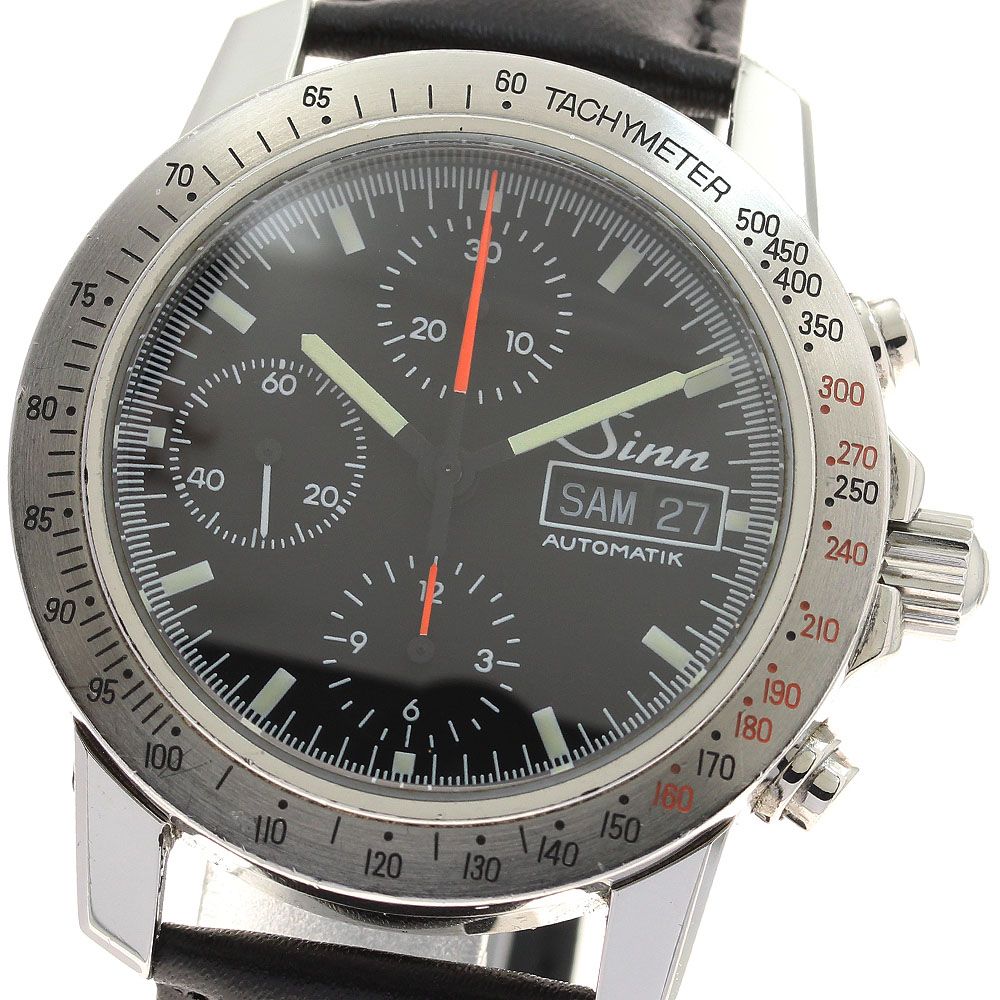 ジン Sinn 303.AUTOBAHN アウトバーン クロノグラフ デイデイト 自動巻き メンズ 箱 保証書付き_932829