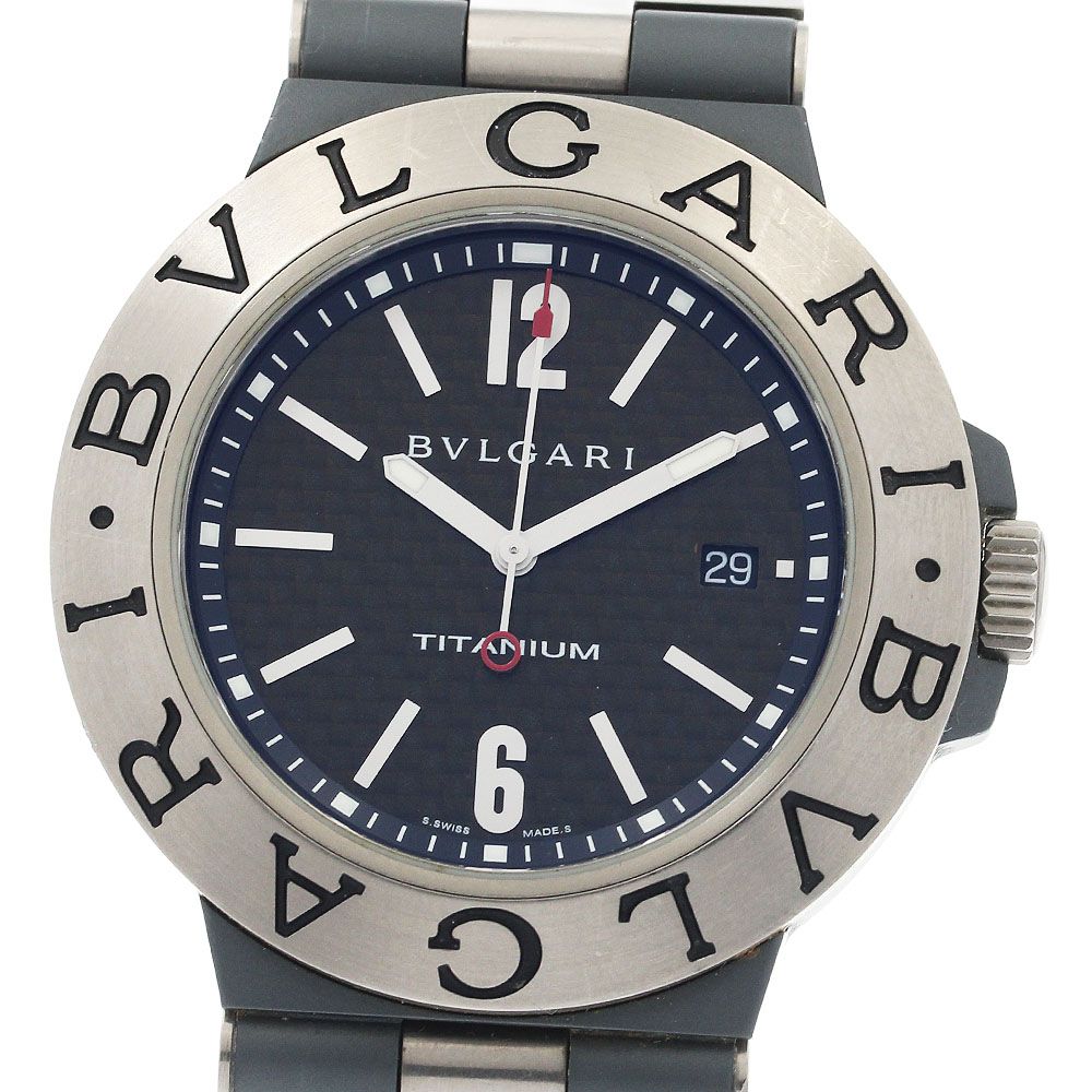 ベルトジャンク ブルガリ BVLGARI TI44TA ディアゴノ チタニウム デイト 自動巻き メンズ 箱 保証書付き_938814